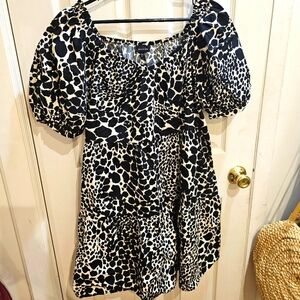 Who What Wear animal print baby doll dress EUC